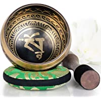 Silent Mind ~ Juego De Cuencos Tibetanos ~ Diseño Equilibrio y Armonía ~ Con Mazo De Superficie Doble Y Cojín De Seda…
